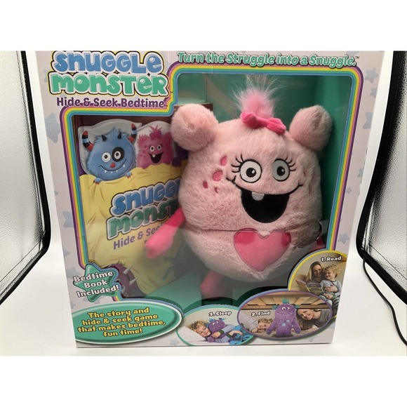 Snuggle Monster - Hide and Seek Bedtime Plush Toy and Book Pink Inc. New - Picture 7 of 7